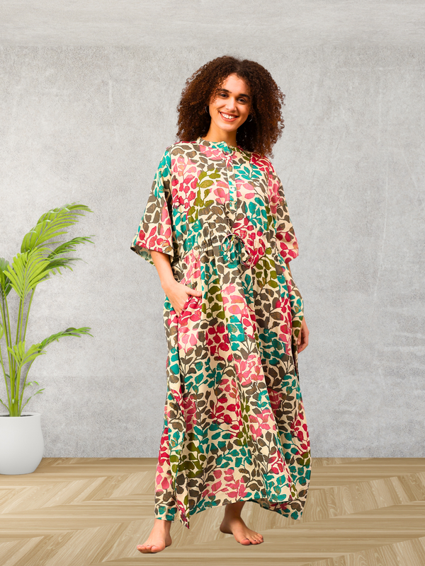 Harmony Hues Multicolor Maxi Kaftan - SAFEERA